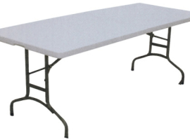 MESA JARD 183X75X75CM PLEG RESINA-ACERO NATUUR